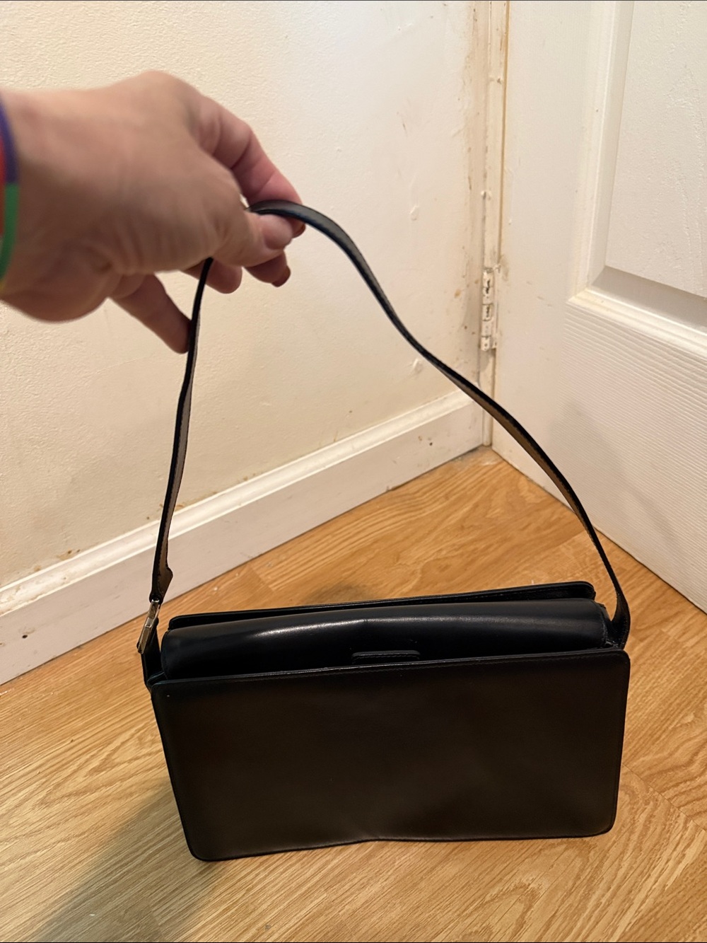 Vintage  Gucci black leather shoulder bag-late 1990s-early 2000s